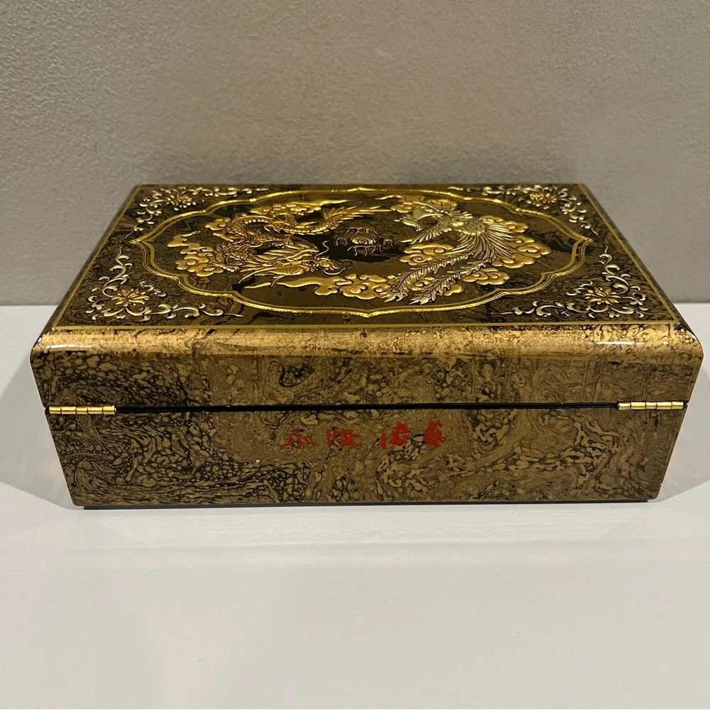 Chinese Style Vintage Jewelry Box Wooden Treasure Storage Earring Rings Necklace